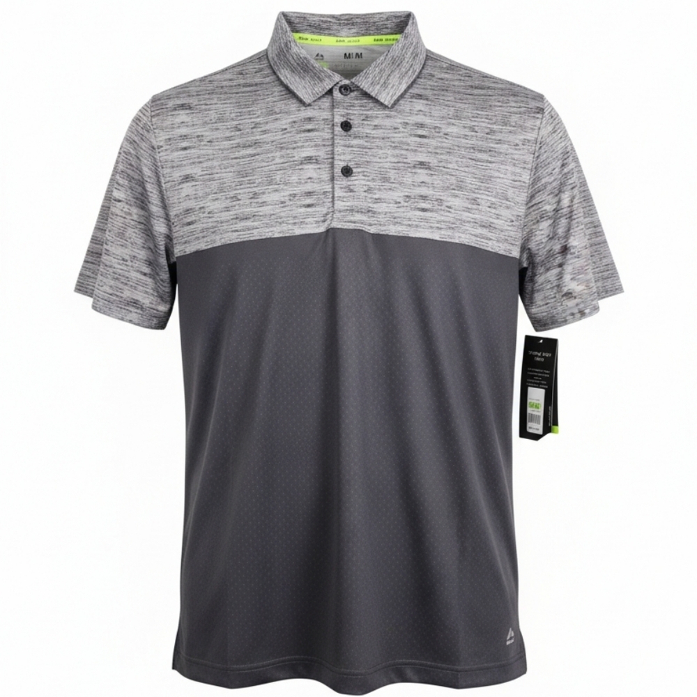 RBX Stay On Course Closed Mesh Gray Polo Men's Medium